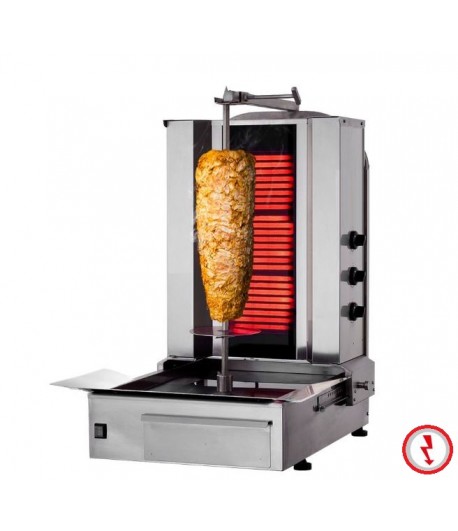 Machine à kebab électrique 4 brûleurs 120 kg professionnelle