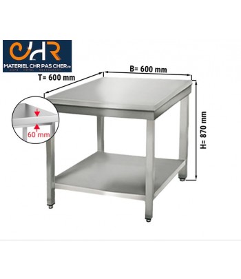 Table inox 60x60 avec tiroir