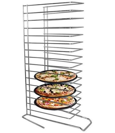Support étagère plaque à pizza inox 15 étages
