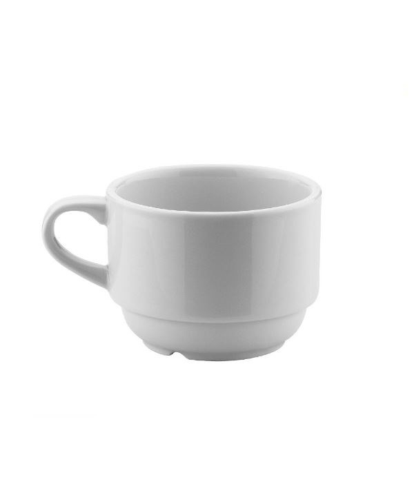Tasse et sous-tasse à espresso 'Cameo' en porcelaine blanche
